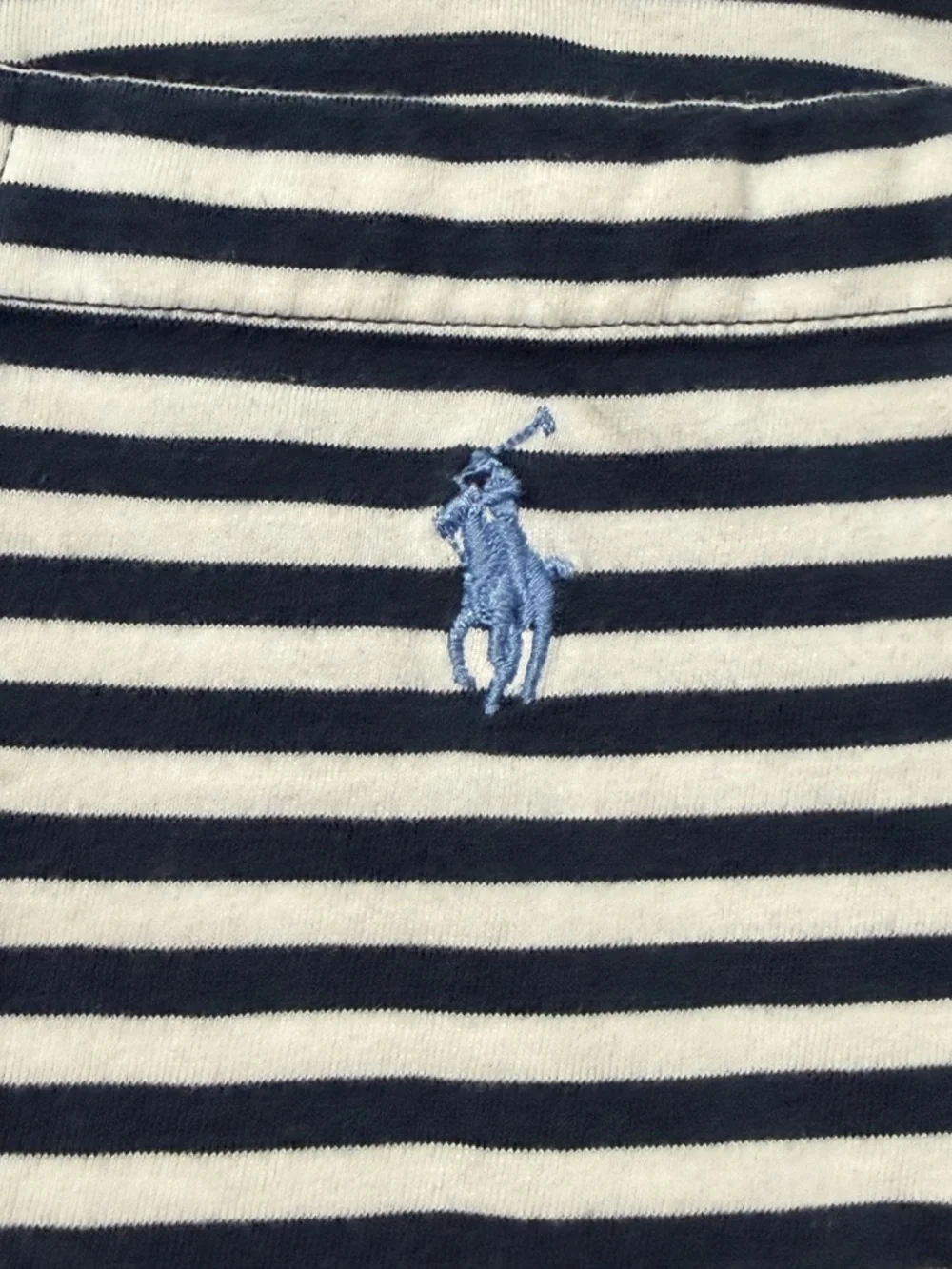 Ralph‎ Lauren Polo Striped Navy and White Cotton Polo Shirt
